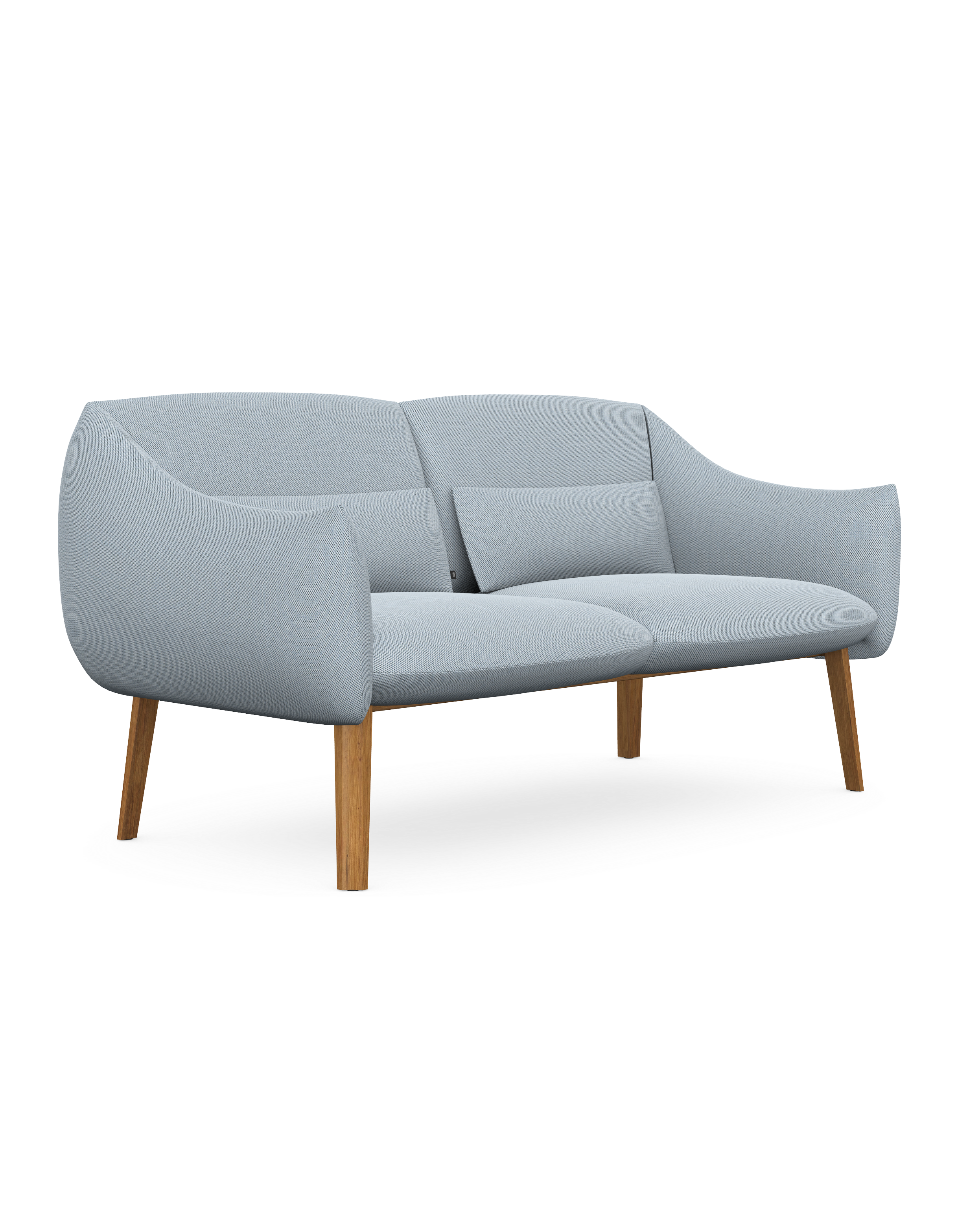 Lua Soft Cushioned Two Seat Sofa With Wooden Legs 1 Lua Soft Cushioned Two Seat Sofa With Wooden Legs
