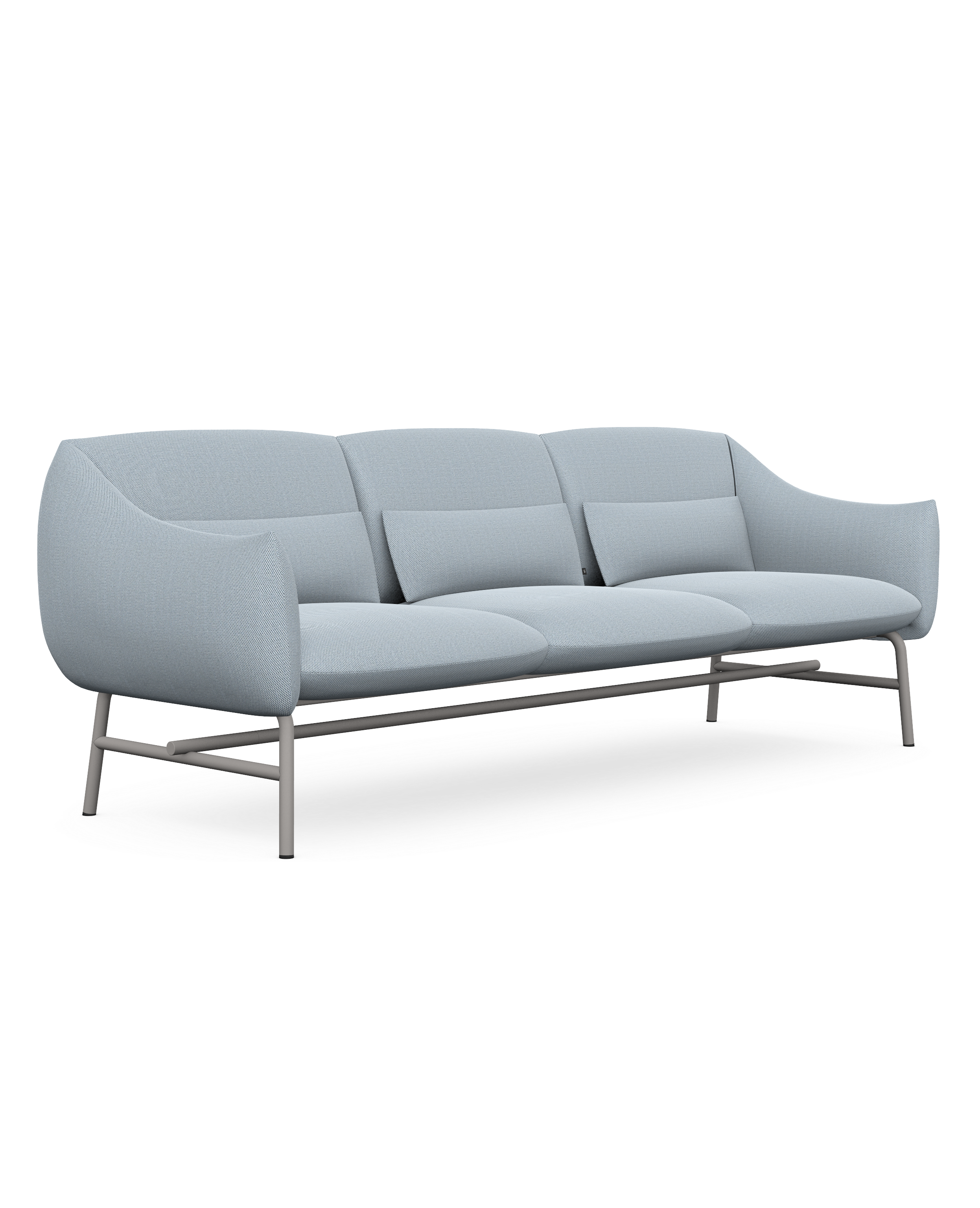 Lua Soft Cushioned Three Seat Sofa With Metal Legs 1 Lua Soft Cushioned Three Seat Sofa With Metal Legs