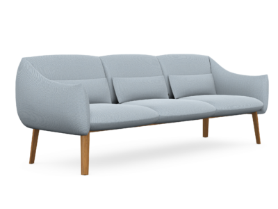 Lua Soft Cushioned Three Seat Sofa With Wooden Legs