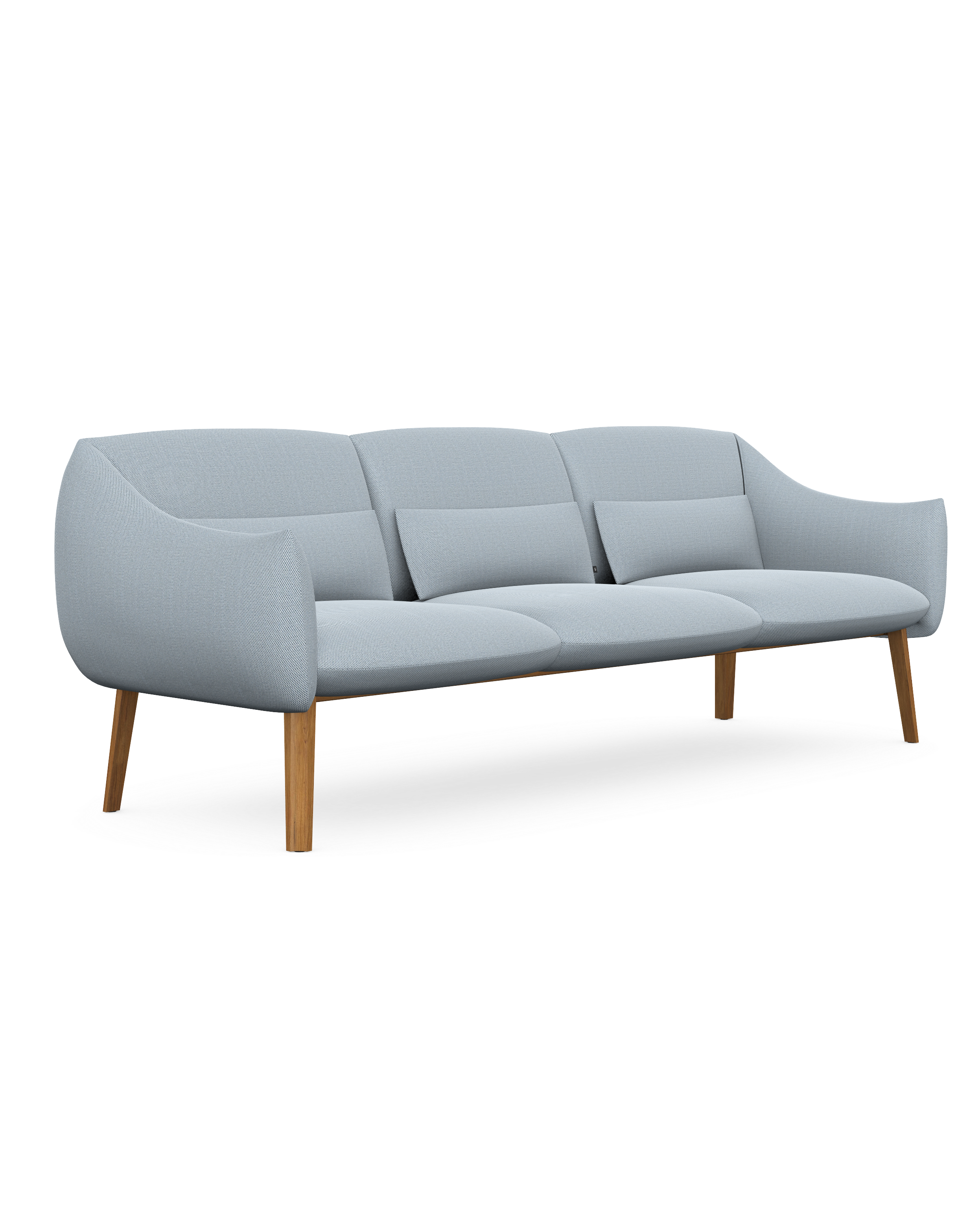 Lua Soft Cushioned Three Seat Sofa With Wooden Legs 1 Lua Soft Cushioned Three Seat Sofa With Wooden Legs