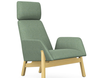 Manta Lounge Armchair With Wooden Legs