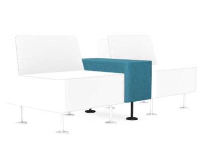 Wall In Rectangular Armrest Pouffe with Legs - Model P4 Modular Seating