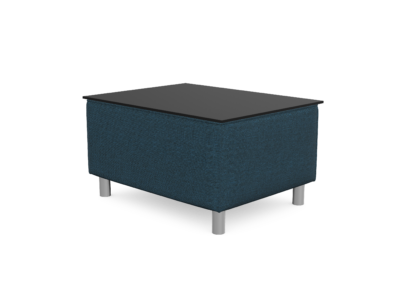 Rectangular Fabric Pouffe with Four Legs