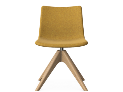PRIME - Large Upholstered Chair, Pyramidal Wooden Base