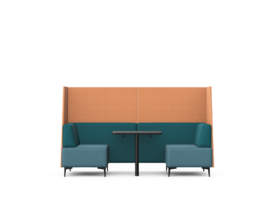 OBAN SOCIAL - Two Seat High Back Open-Ended Booth With Table