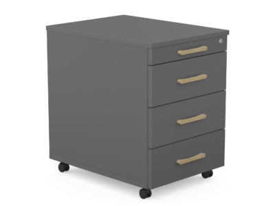 Sove Under Desk Cabinet with Four Drawers and Wheels