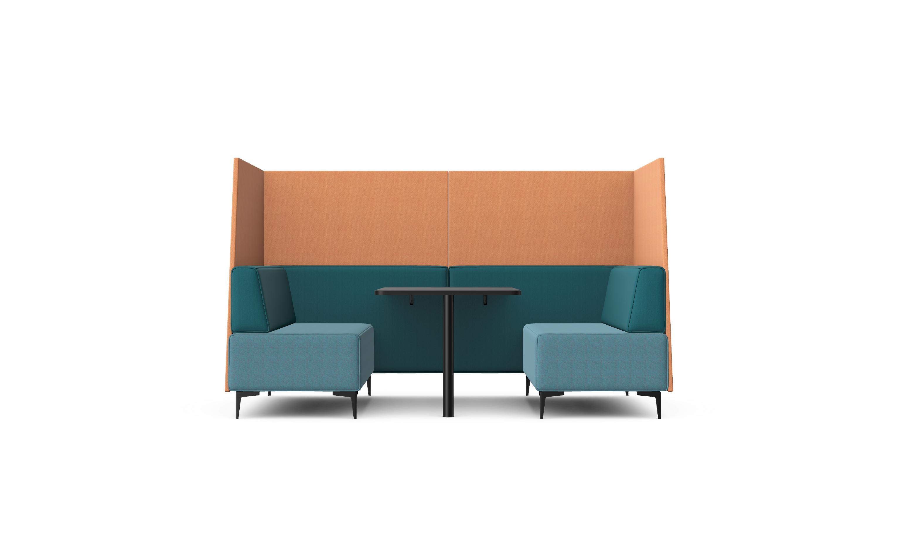 OBAN SOCIAL - Four Seat High Back Open-Ended Booth With Table 1 OBAN SOCIAL - Four Seat High Back Open-Ended Booth With Table