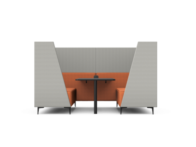 OBAN SOCIAL - Six Seat High Back Open-Ended Booth With Table