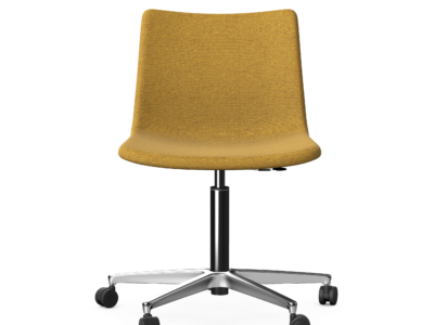 PRIME - Large Upholstered Chair with 5 Star Swivel Chrome Metal Gas Lift Base With Castors