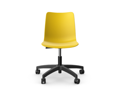 KB-KLASS-PL / BS-OMAN Plastic Chair on Castor with Optional Table