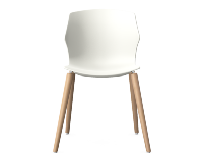 DIFFUSE - Polypropylene Chair, 4 Wooden Legs