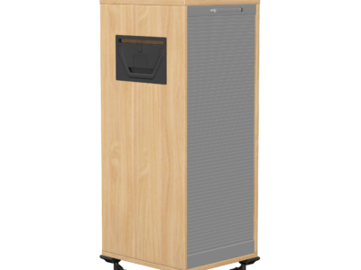 Desk High Cabinets Closed With A Roller Shutter A-52