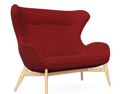 Kate Moodlii - Sofa with High Backrest, Sled Base or Wooden / Metal Legs