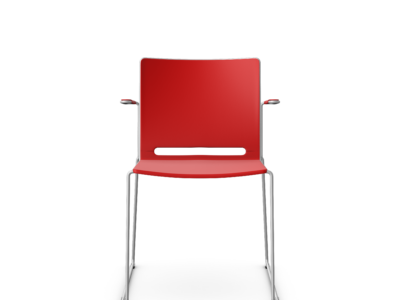 KB-FILO-PL  Plastic Sledge Chair with Arms and a Table Option