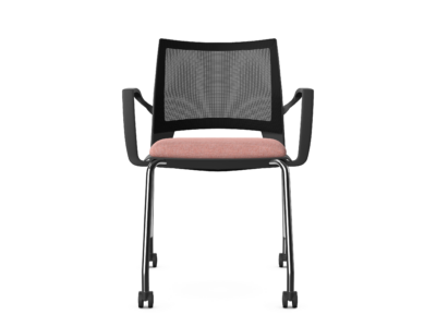 SENSOR -Meeting Chair with Arms, 4 Metal Legs with Castors
