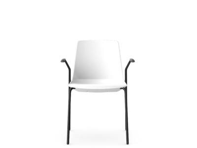 KB-KLC / 4-leg frame, Plastic Chair with Armrests and Seat Cover Option