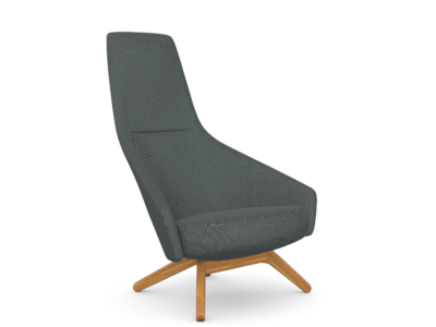 Palo Armchair - Dynamic and Expressive From, Wooden Legs, Adjusting Backrest