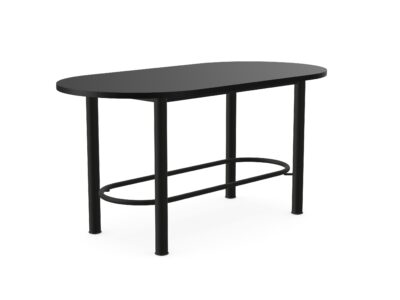 Demino - High Table with Round Corners and Four Metal Legs