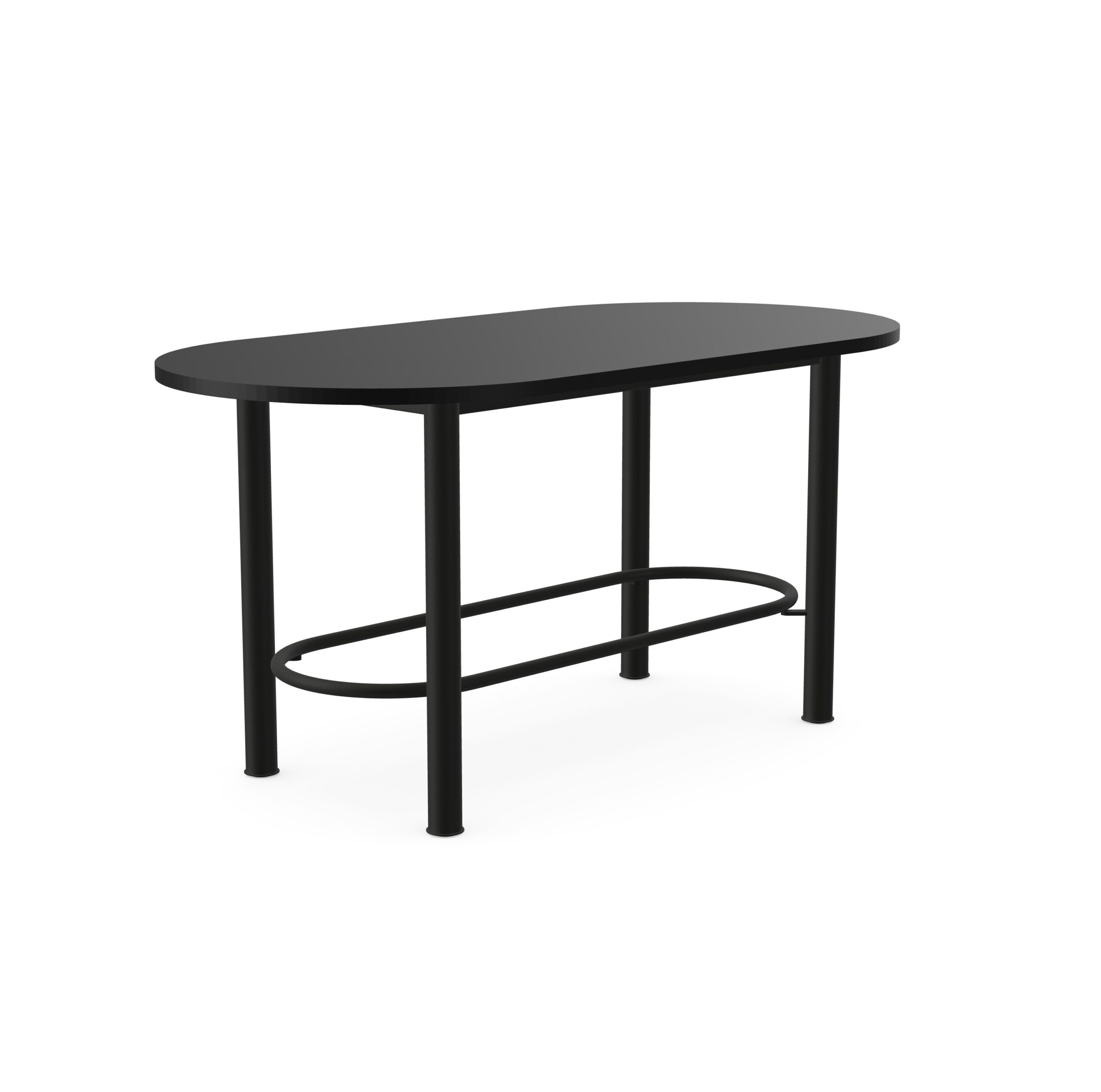 Demino - High Table with Round Corners and Four Metal Legs 1 Demino - High Table with Round Corners and Four Metal Legs