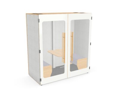 Hide Acoustic Booths with Two Seats and Table - H2
