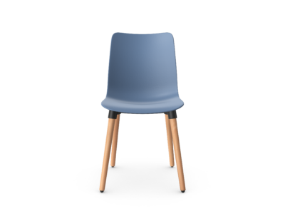 KB-KLASS-PL Plastic Chair, 4-leg wooden frame