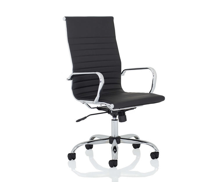 NOLA High Back Executive Chair with Chrome Base, One Piece Seat and Backrest 1 Nola high back-leather executive office chair