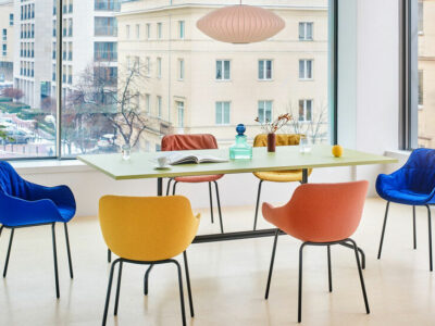 BALTIC Soft Duo 4 leg chair, metal or beechwood legs, Upholstered shell & cushion