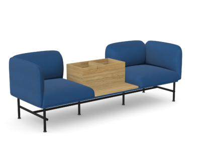 Nebula 2-Seater Lounge Chair with Centred Lacquered Storage