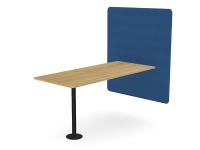 Nebula Rectangular Table with End of Desk Acoustic Screen