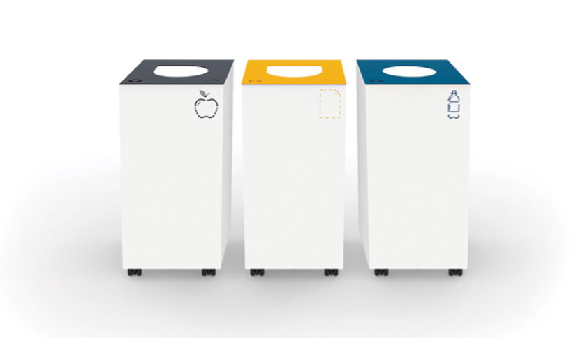 COLLECTIVE Mobile Bins, Colour-Coded and with Pictograms 1 Recycling-Modular-Bins