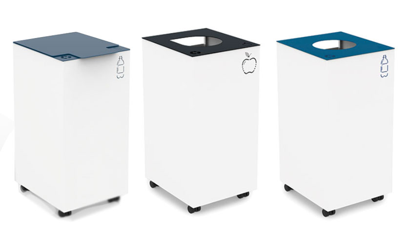 COLLECTIVE Mobile Bins, Colour-Coded and with Pictograms 2 Recycling-Modular-Bins