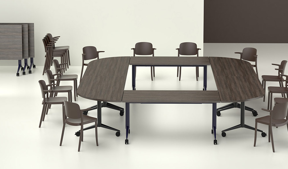 PURE Flip-top Tables, Modular and Ergonomic, with Folded Tops 3 eol-flip-flop-tables training and meeting rooms