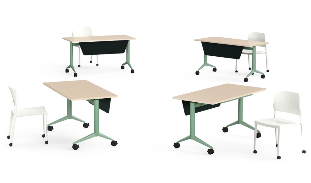 PURE Flip-top Tables, Modular and Ergonomic, with Folded Tops 4 eol-flip-flop-tables training and meeting rooms