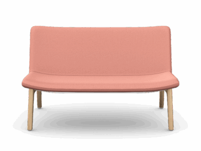 JASPA - Two Seat Sofa, 4 Wooden Legs