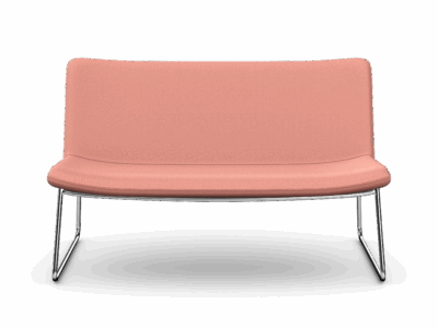 JASPA - Two Seat Sofa, Skid Metal Base
